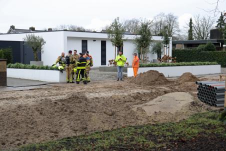 Gaslek tijdens graafwerkzaamheden aan de Groenewoudlaan Waalwijk