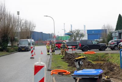 Gaslek door graafwerkzaamheden aan Prof. Minckelersweg in Waalwijk