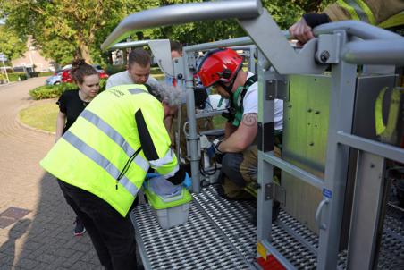 Brandweer bevrijdt vastzittende gierzwaluw van dak in Waalwijk