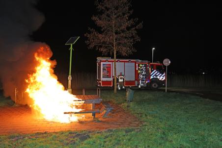 Bankje in brand gestoken op het Halve Zolenpad Waalwijk