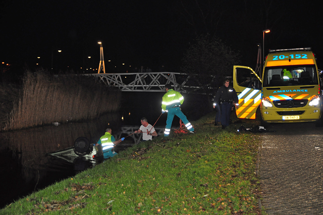 Update: Man (19) raakt ernstig gewond door auto te water aan de Elzenweg Waalwijk