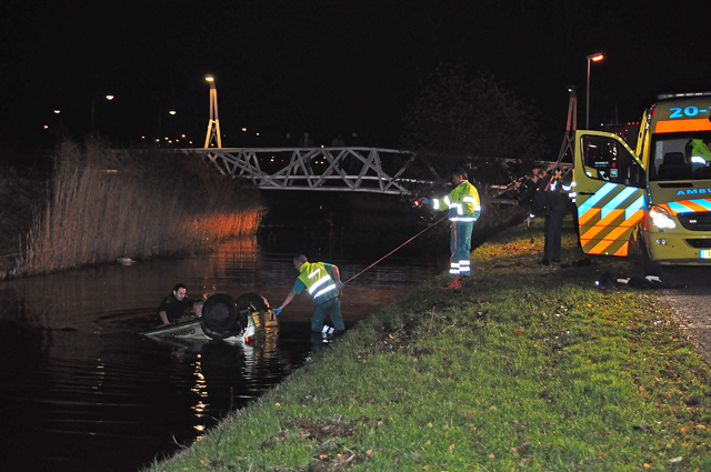 Update: Man (19) raakt ernstig gewond door auto te water aan de Elzenweg Waalwijk
