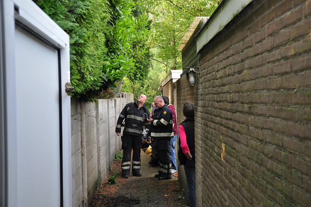 Weer een conifeer in brand aan de Prof. Kranenburgstraat Waalwijk
