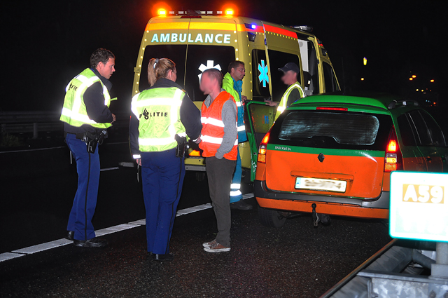 Kleine aanrijding op de A59 (Maasroute) Waalwijk