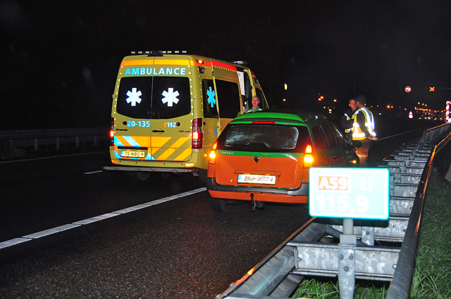 Kleine aanrijding op de A59 (Maasroute) Waalwijk