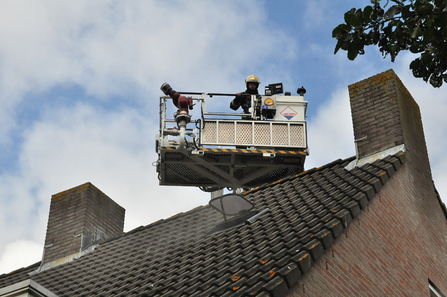 Zolderbrand aan de Wilhelmina Druckerstraat Waalwijk