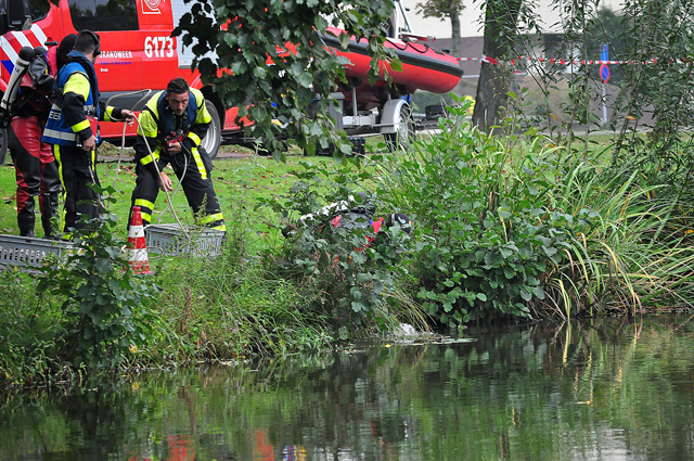 Hulpdiensten rukken massaal uit voor mogelijk persoon te water aan de Burg. Smeelelaan Waalwijk