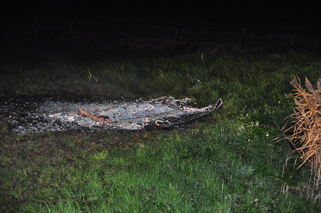 Klein buitenbrandje aan de Nieuwe Munnikensteeg Waalwijk