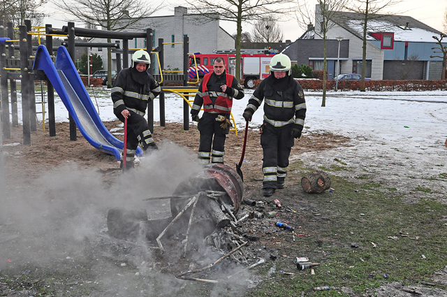 Buitenbrand aan de Frans Halslaan Waalwijk