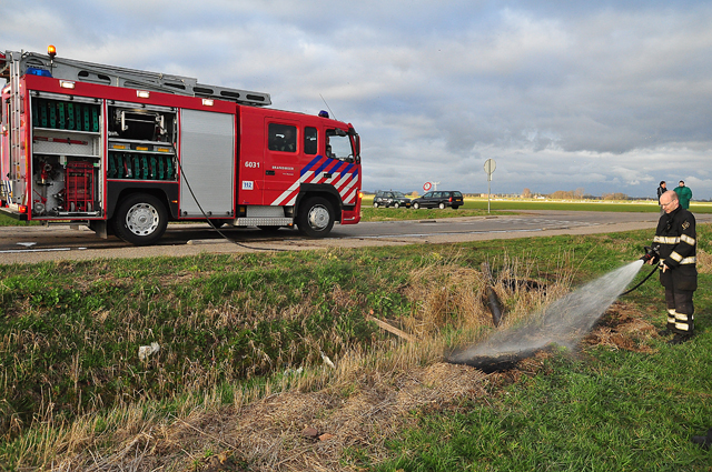 Buitenbrandje aan de Weteringweg Waalwijk