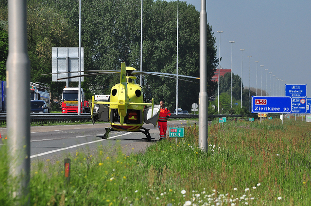 UPDATE: Man zwaargewond na ongeval op de A59 (Maasroute) Waalwijk