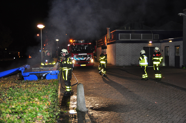Omstanders halen op tijd brandende container weg aan de Dr. Kuyperlaan Waalwijk