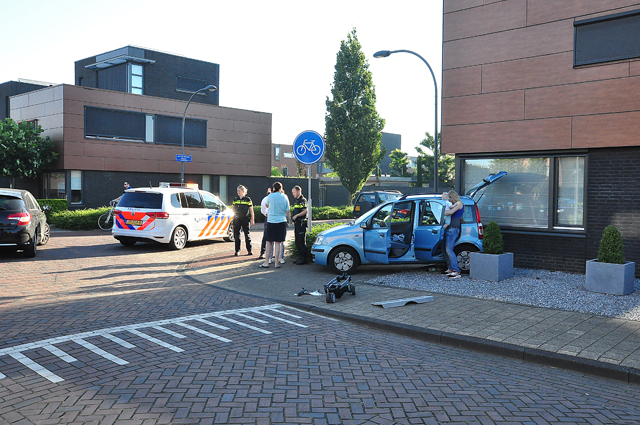 Botsingen door laagstaande zon in Waalwijk