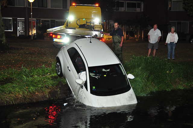 UPDATE: Dronken bestuurder rijdt sloot in aan de Eerste Zeine Waalwijk
