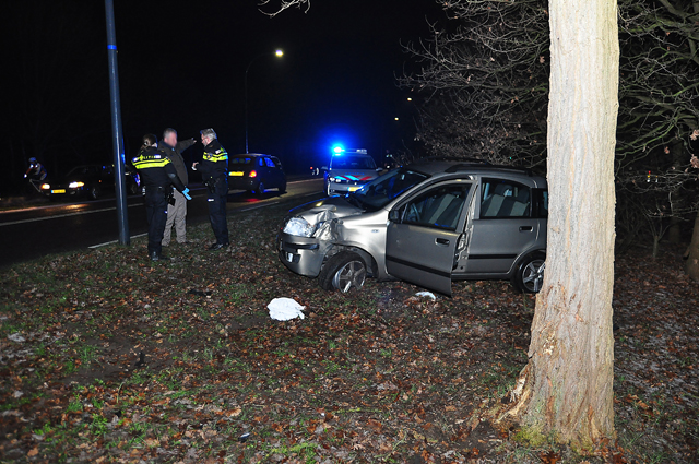 Automobiliste vliegt uit de bocht en ramt boom in Waalwijk
