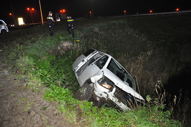 Auto vliegt uit de bocht bij Waalwijk-Oost