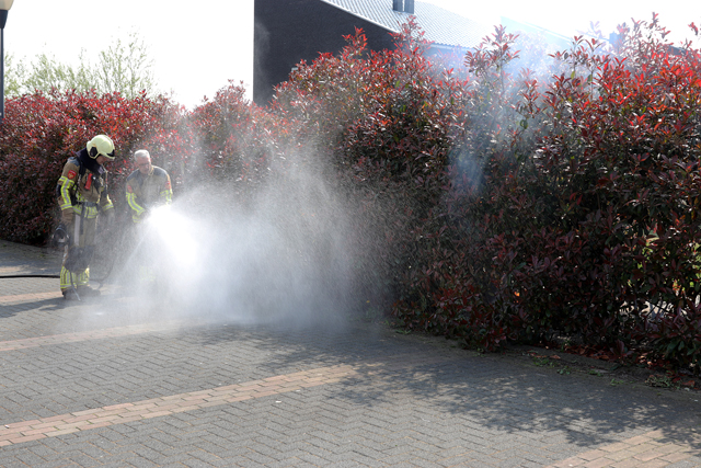 Bosjes in brand aan de Cornelis Verhoevenstraat Waalwijk
