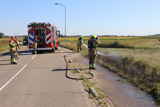 Veel rookontwikkeling bij buitenbrand aan de Weteringweg Waalwijk