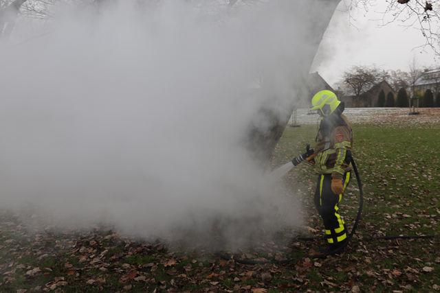 Boom in brand aan de Winterdijk Waalwijk