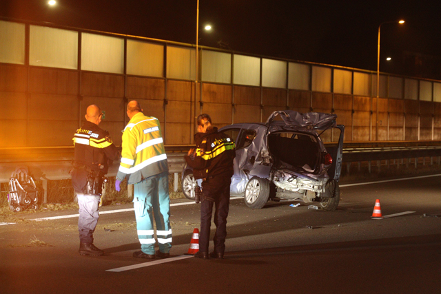 Flinke ravage na ongeval op de A59 (Maasroute) Waalwijk