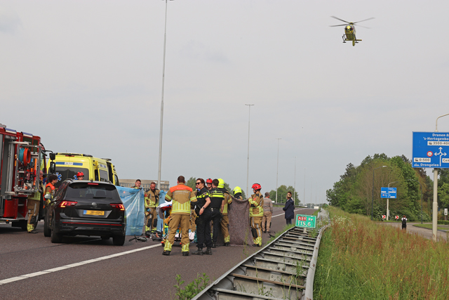Voetganger aangereden op snelweg A59 Waalwijk