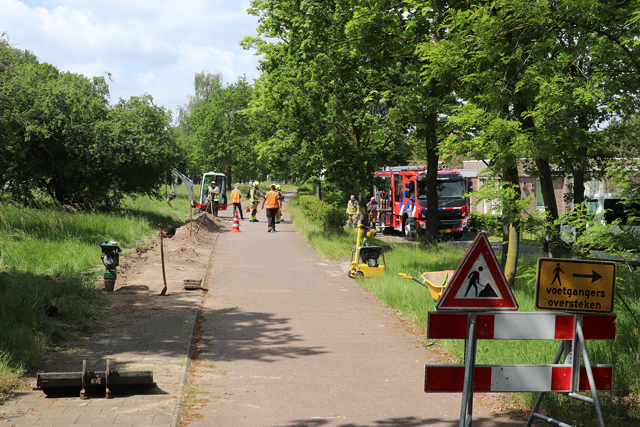 Gaslek door graafwerkzaamheden aan de Drunenseweg Waalwijk