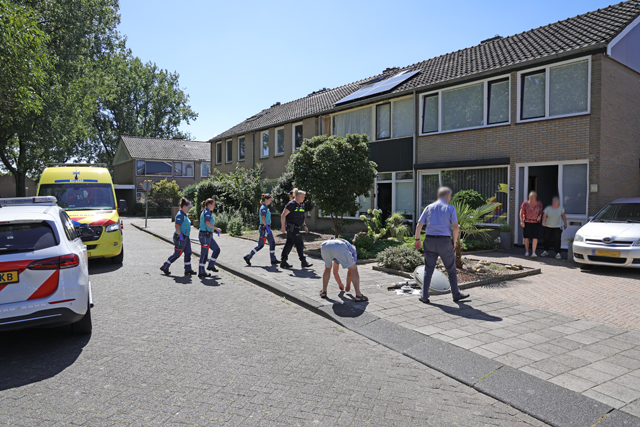 Bestuurster rijdt man aan en botst tegen lantaarnpaal aan de Meester van Houtenstraat Waalwijk