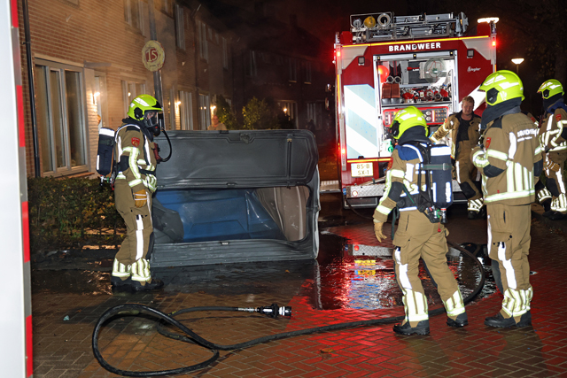 Dixi toilet in brand midden in woonwijk aan de Edouard Lalostraat Waalwijk