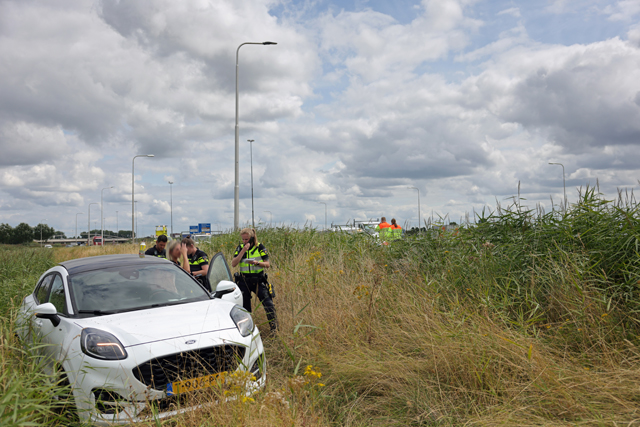 Auto raakt van de weg op A59 en belandt in bosschage: bestuurster gewond