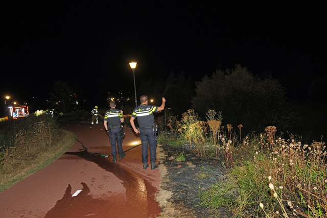 Metershoge vlammen bij bermbranden langs Gaardpad: Politie gaat uit van brandstichting